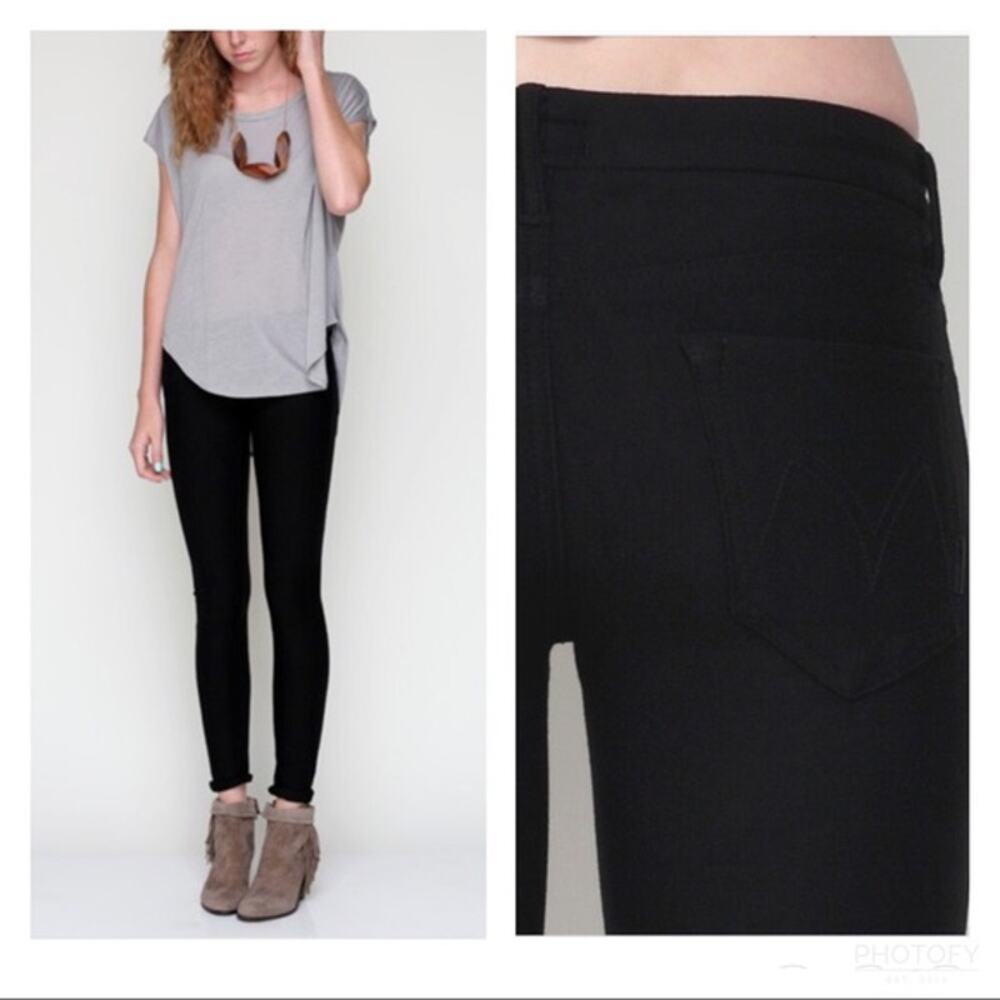 MOTHER The Looker‎ Black Magic Skinny Jeans Size 25 Womens Black Stretch Denim